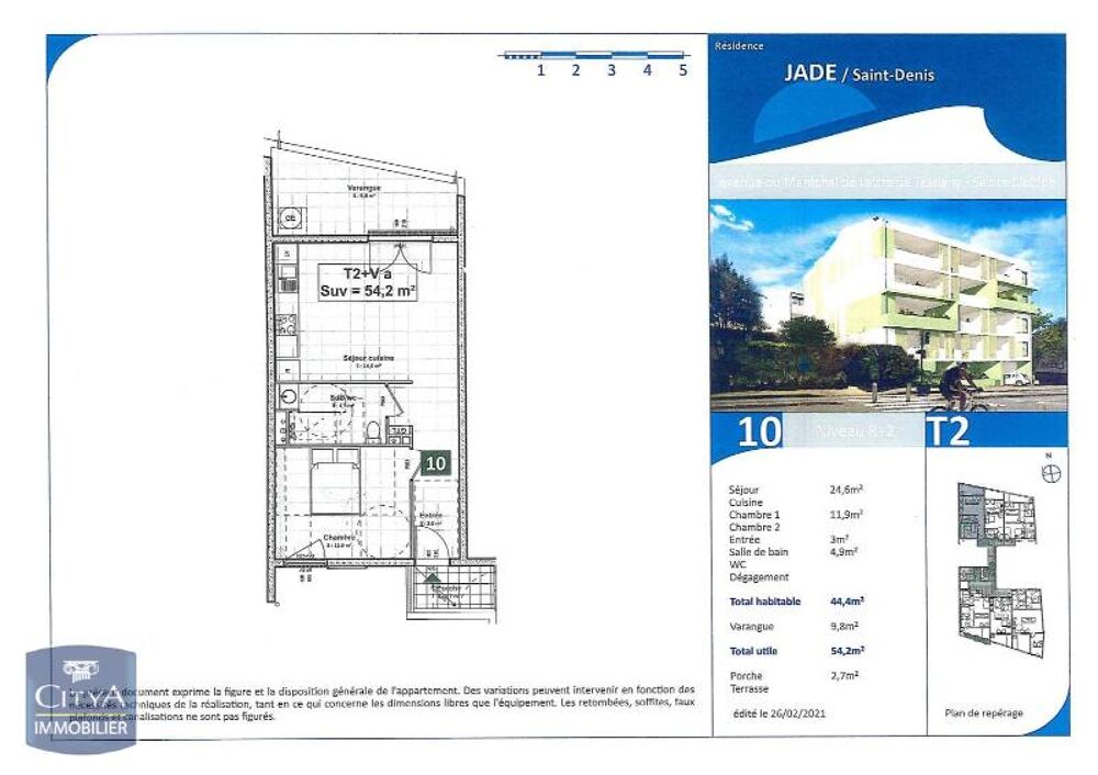 location Appartement - 2 pièce(s) - 44 m² Sainte-Clotilde (97490)