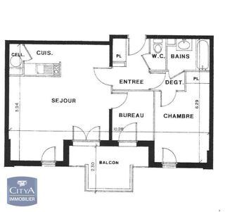  Appartement à louer 2 pièces 56 m²