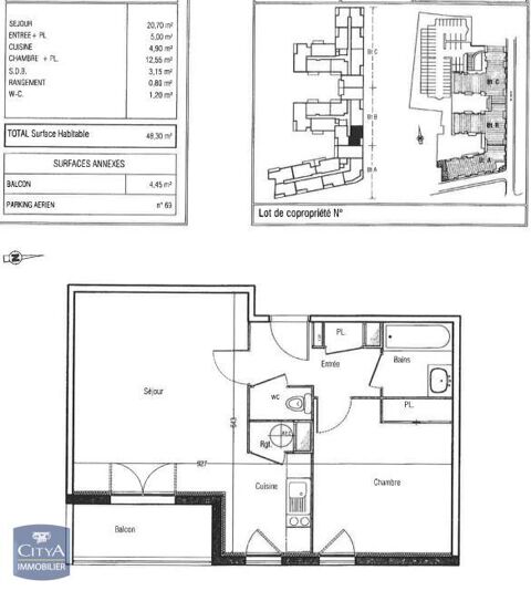  Appartement � louer 2 pi�ces 49 m�