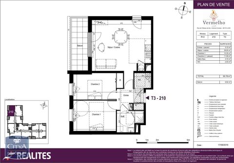  Appartement  louer 3 pices 66 m