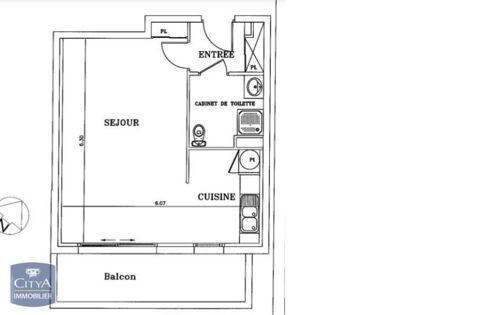  Appartement � louer 1 pi�ce 39 m�