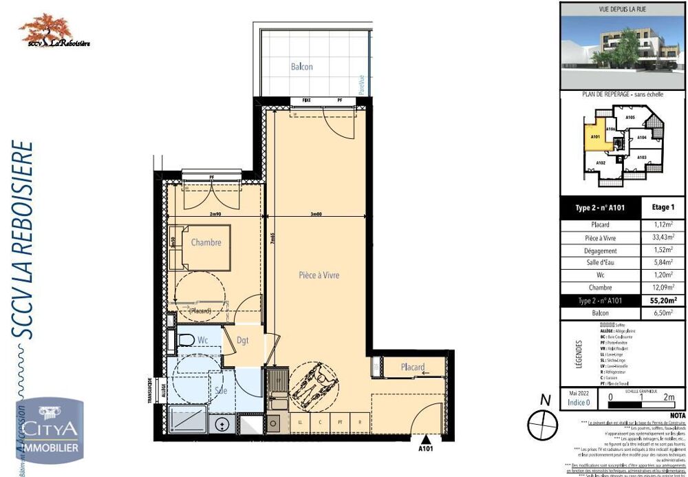 location Appartement - 2 pièce(s) - 55 m² La Chapelle-Saint-Mesmin (45380)