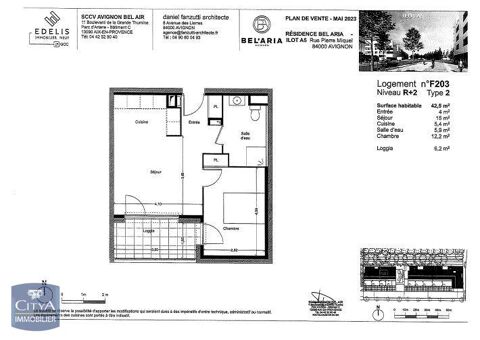  Appartement  louer 2 pices 43 m