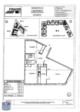  Appartement � louer 3 pi�ces 77 m�
