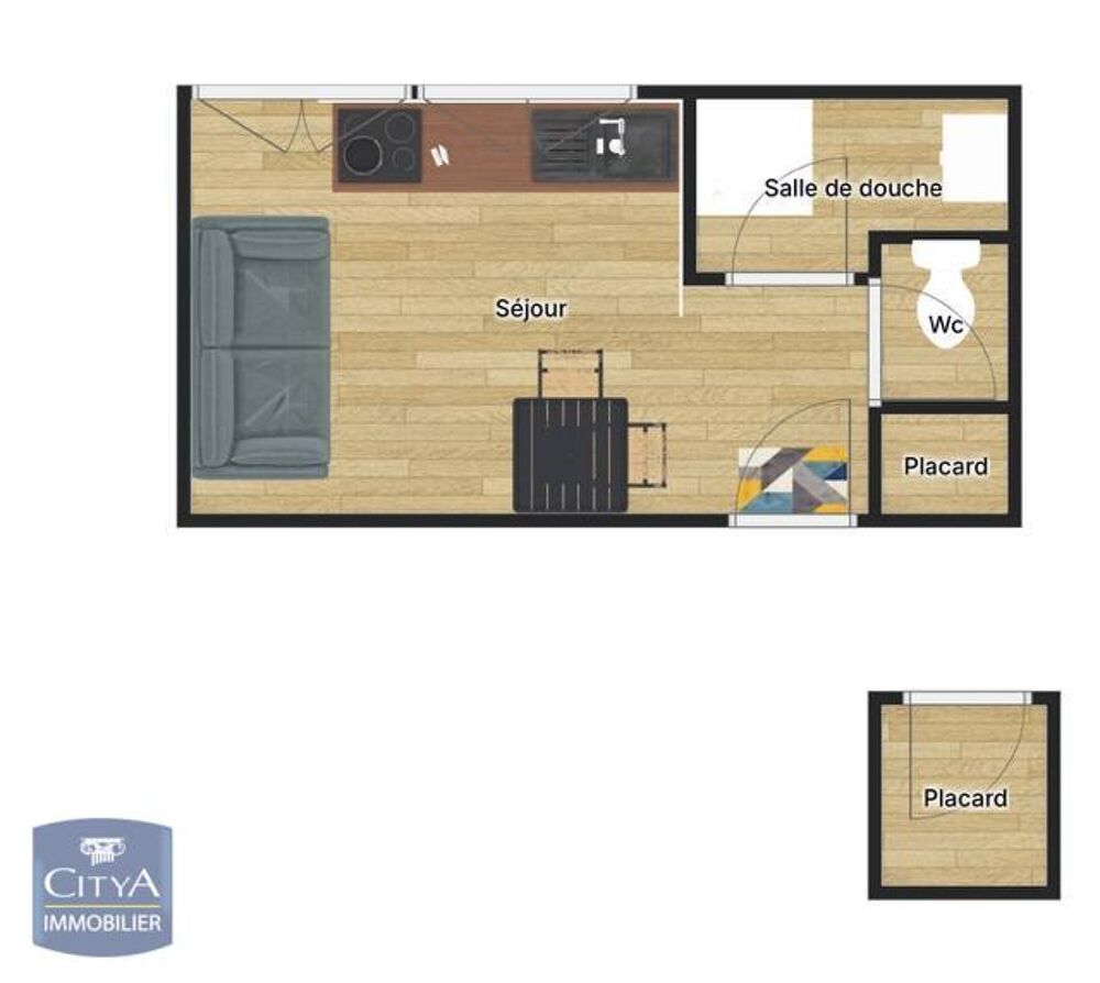 location Appartement - 1 pièce(s) - 17 m² Rouen (76000)