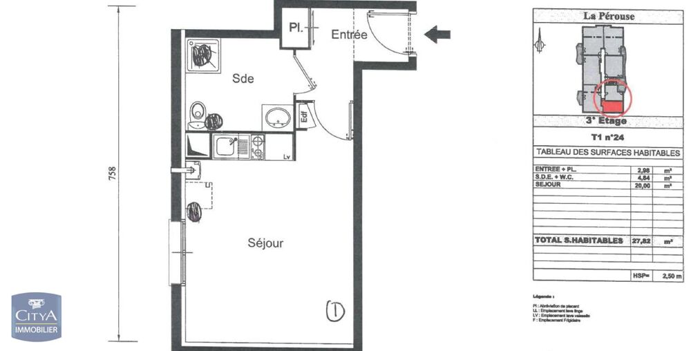 location Appartement - 1 pièce(s) - 28 m² Toulouse (31300)