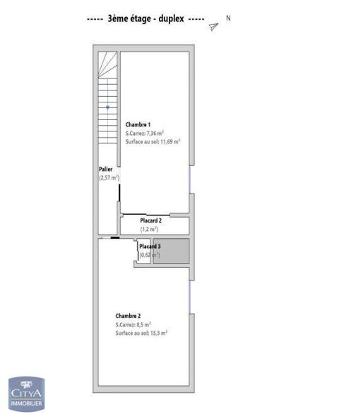  Appartement � louer 3 pi�ces 63 m�