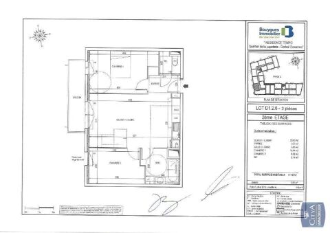  Appartement  louer 3 pices 58 m