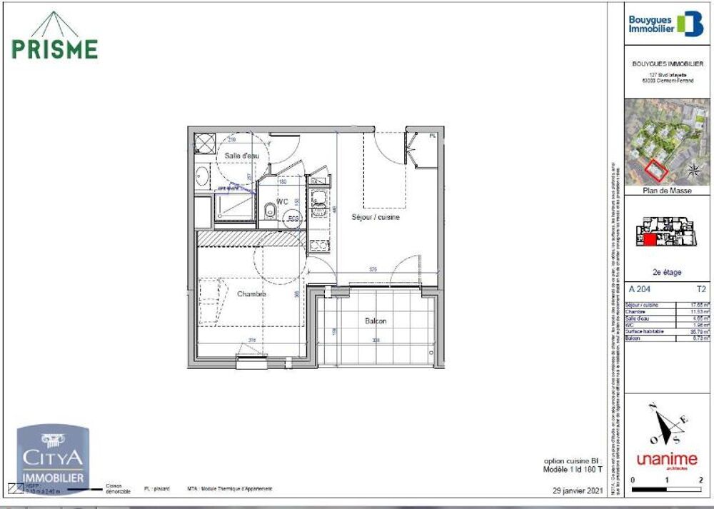location Appartement - 2 pièce(s) - 36 m² Clermont-Ferrand (63000)