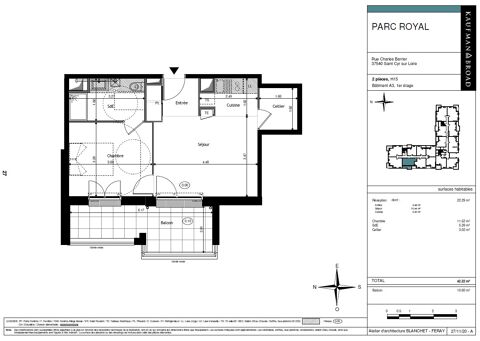  Appartement  louer 2 pices 42 m