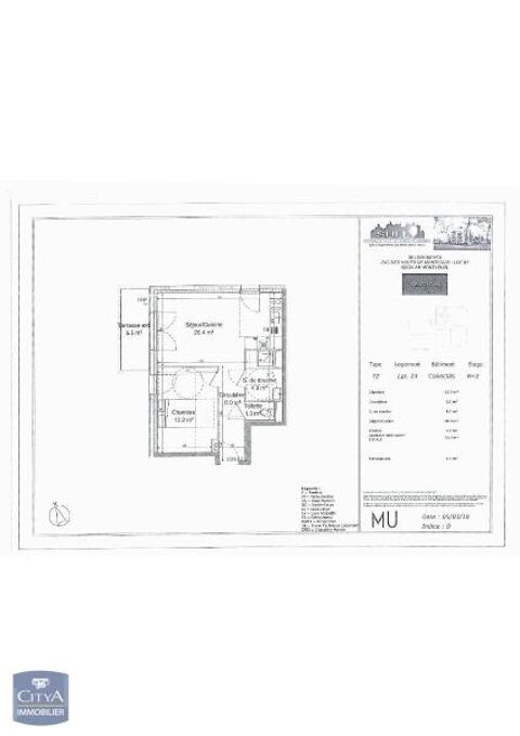  Appartement  louer 2 pices 44 m