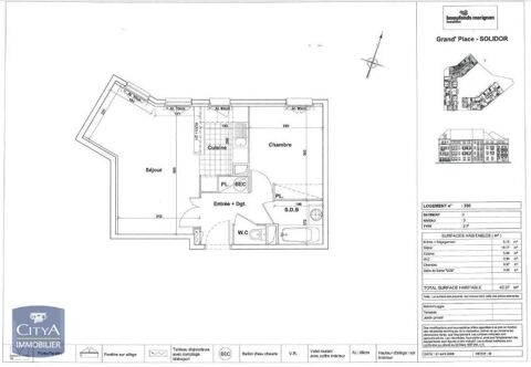  Appartement � louer 2 pi�ces 42 m�