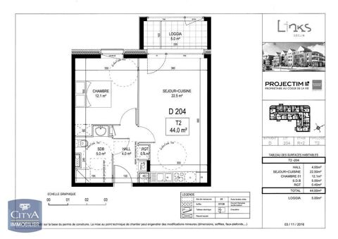   Location Appartement Appartement - 2 pi�ce(s) - 44 m�