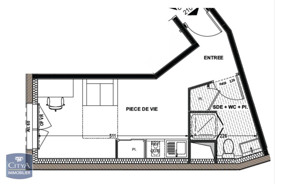 location Appartement - 1 pièce(s) - 22 m² Aytré (17440)