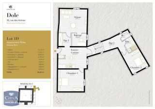  Appartement à louer 3 pièces 89 m²
