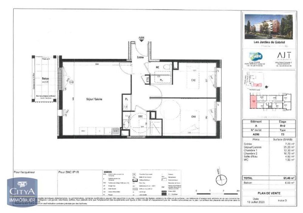 location Appartement - 3 pièce(s) - 61 m² Nantes (44300)