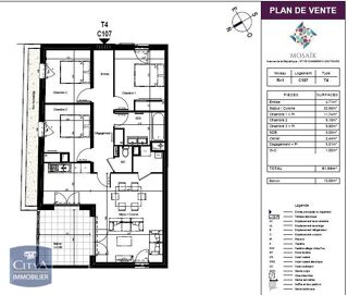  Appartement à louer 4 pièces 82 m²