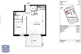  Appartement à louer 2 pièces 41 m²