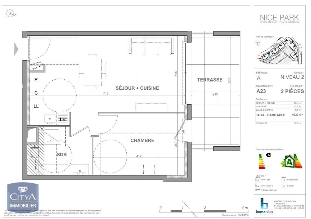location Appartement - 2 pièce(s) - 42 m² Nice (06200)