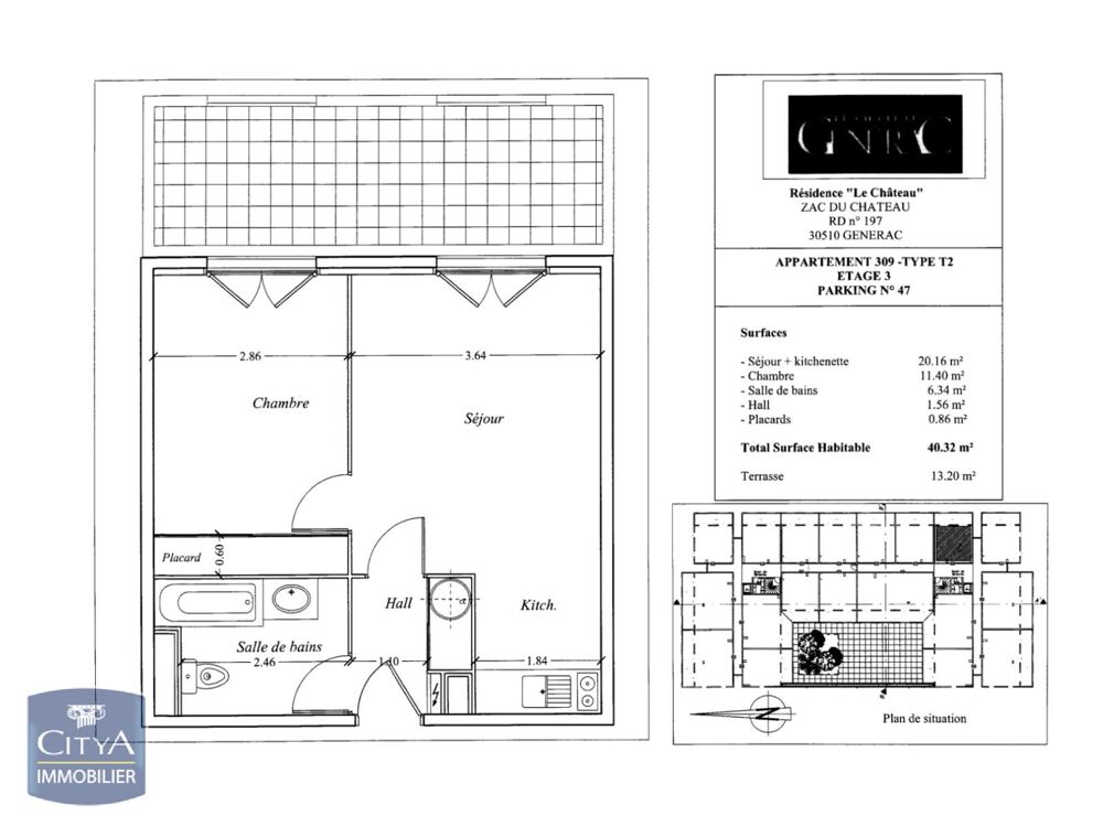 location Appartement - 2 pièce(s) - 40 m² Générac (30510)