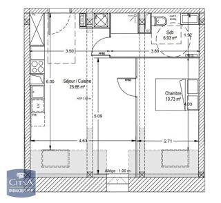  Appartement à louer 2 pièces 42 m²
