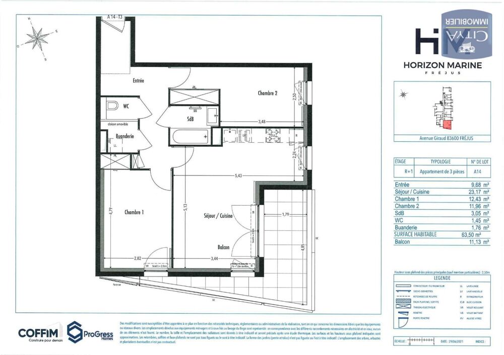 location Appartement - 3 pièce(s) - 64 m² Fréjus (83600)