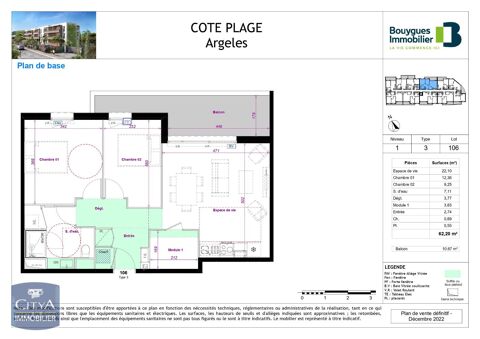  Appartement  louer 3 pices 62 m