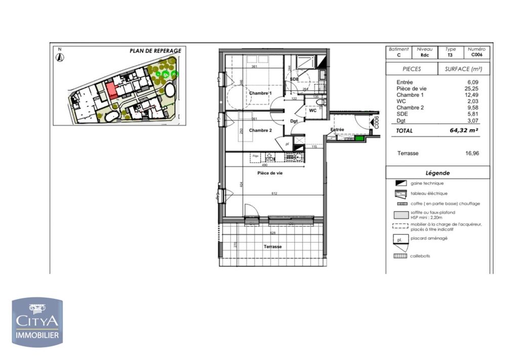 location Appartement - 3 pièce(s) - 64 m² Angers (49000)