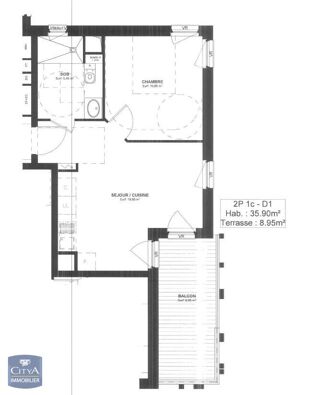  Appartement à louer 2 pièces 36 m²