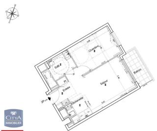  Appartement � louer 2 pi�ces 43 m�