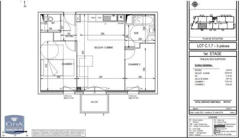  Appartement � louer 3 pi�ces 59 m�