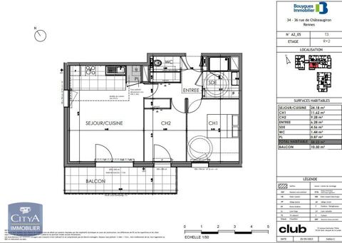  Appartement � louer 3 pi�ces 58 m�