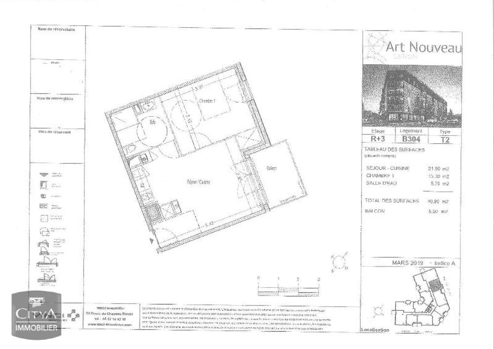 location Appartement - 2 pièce(s) - 41 m² Cenon (33150)