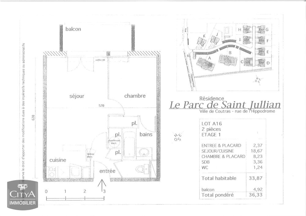 location Appartement - 2 pièce(s) - 34 m² Coutras (33230)