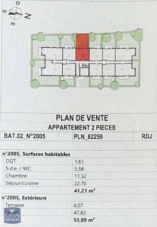  Appartement � louer 2 pi�ces 41 m�