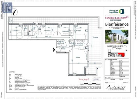  Appartement � louer 5 pi�ces 109 m� Caen