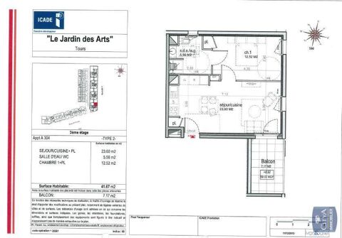  Appartement  louer 2 pices 42 m