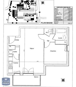 location Appartement - 2 pièce(s) - 50 m² Oignies (62590)
