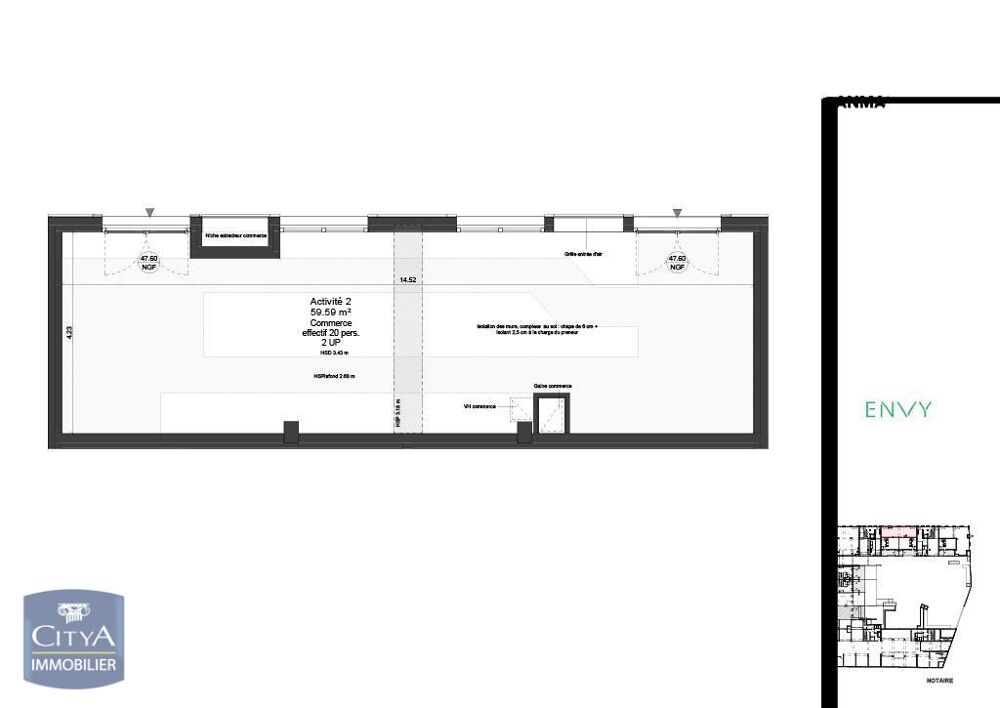   Location / Local Commercial - 59 m² 
