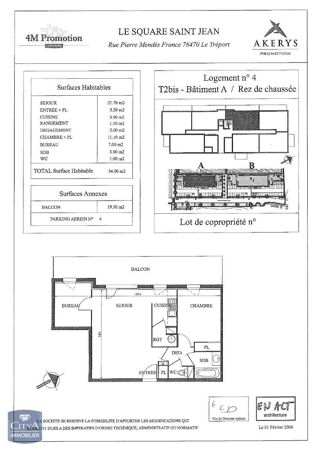  Appartement � louer 2 pi�ces 54 m�