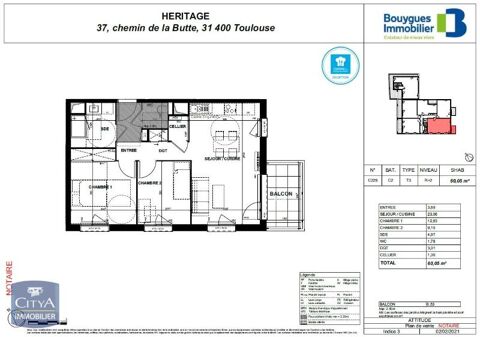  Appartement � louer 3 pi�ces 60 m�