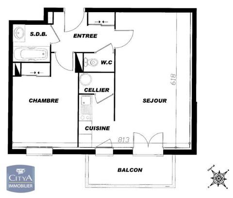  Appartement  louer 2 pices 47 m