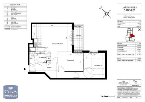  Appartement � louer 3 pi�ces 60 m�