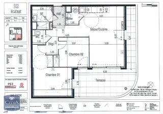  Appartement à louer 3 pièces 66 m²