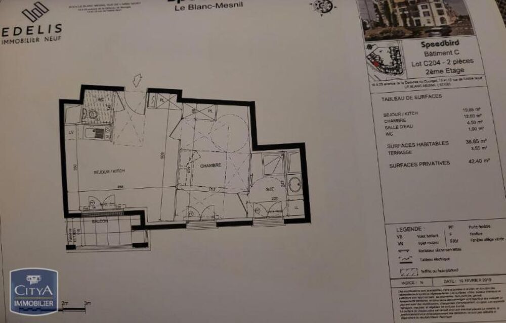 location Appartement - 2 pièce(s) - 39 m² Le Blanc-Mesnil (93150)
