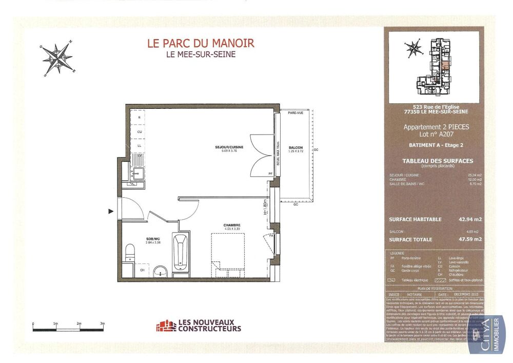 À LOUER : Appartement neuf T2 situé au Mée-sur-Seine, da....