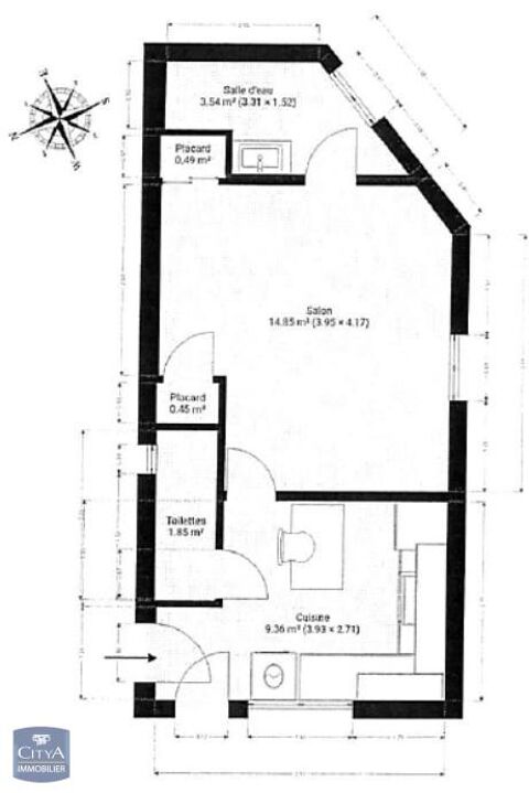  Appartement � louer 1 pi�ce 33 m�