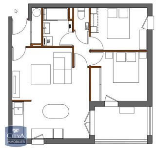  Appartement à louer 3 pièces 53 m²