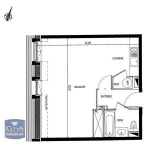  Appartement � louer 1 pi�ce 35 m�