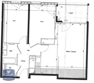  Appartement à louer 3 pièces 64 m²